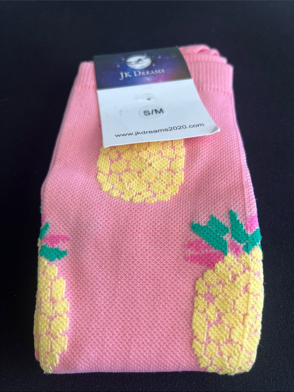 New JK DREAMS compression socks Pink Pineapple Socks S/M